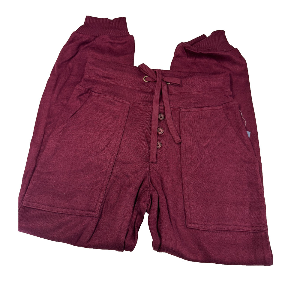 Universal Thread Women's High-Rise Knit Joggers Burgundy Size XS - Picture 2 of 5